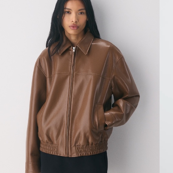 Aritzia Jackets & Blazers - Aritzia Brown Leather Women's Jacket